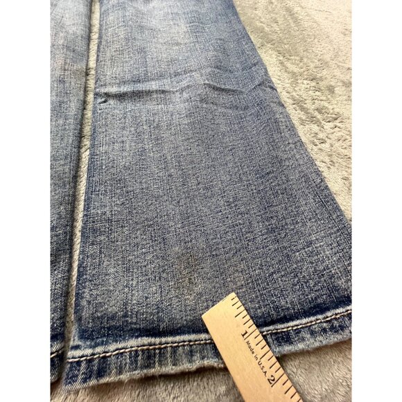 Axel Slim Bootcut Jeans W34 L31 Blue Grunge Stone Wash Cowboy Workwear Distresse - Picture 7 of 14